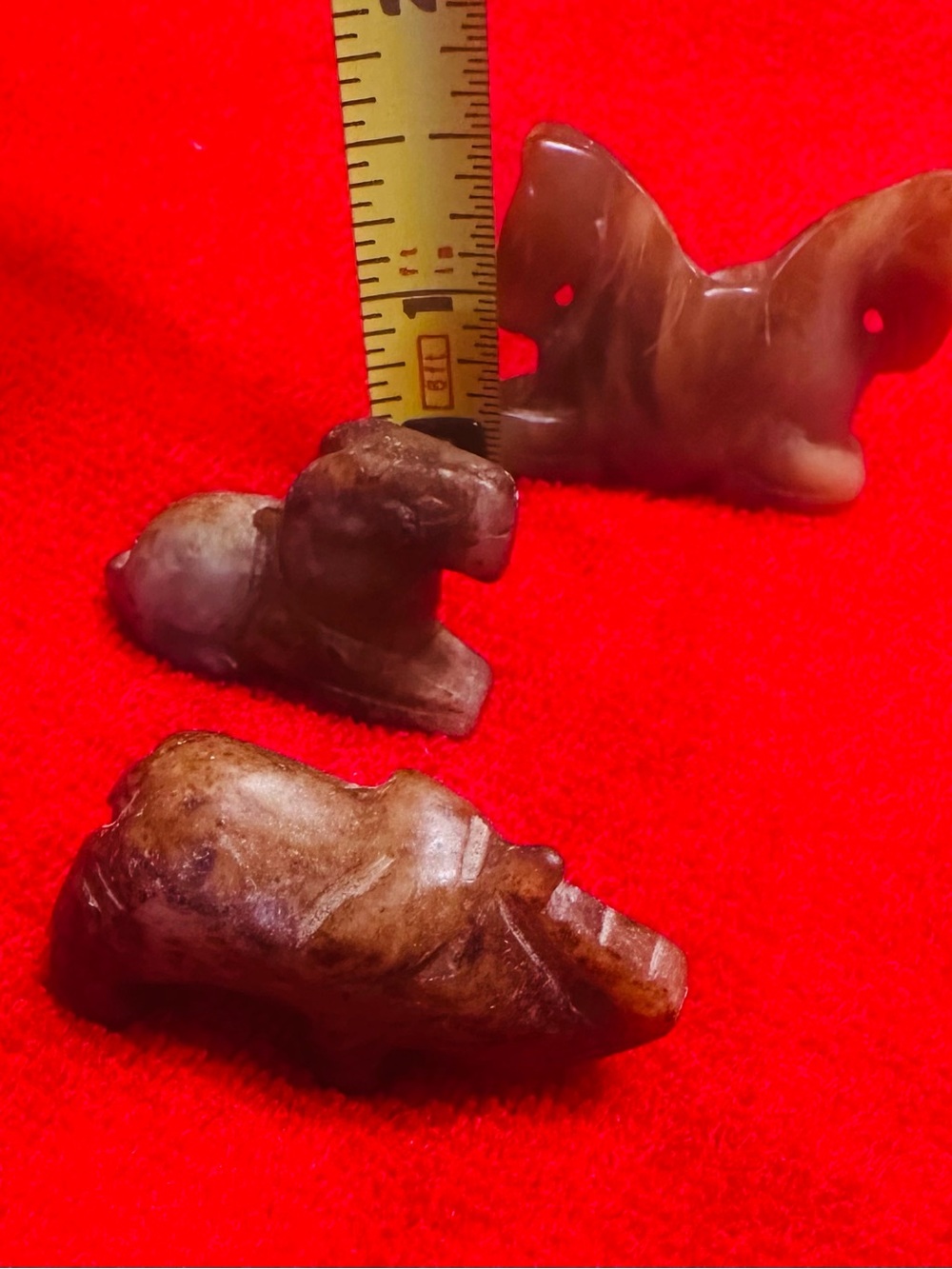 Vintage Hand-Carved Stone Animal Figurines - Set of 3